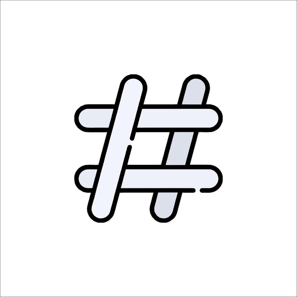 Hashtag icon on white background vector