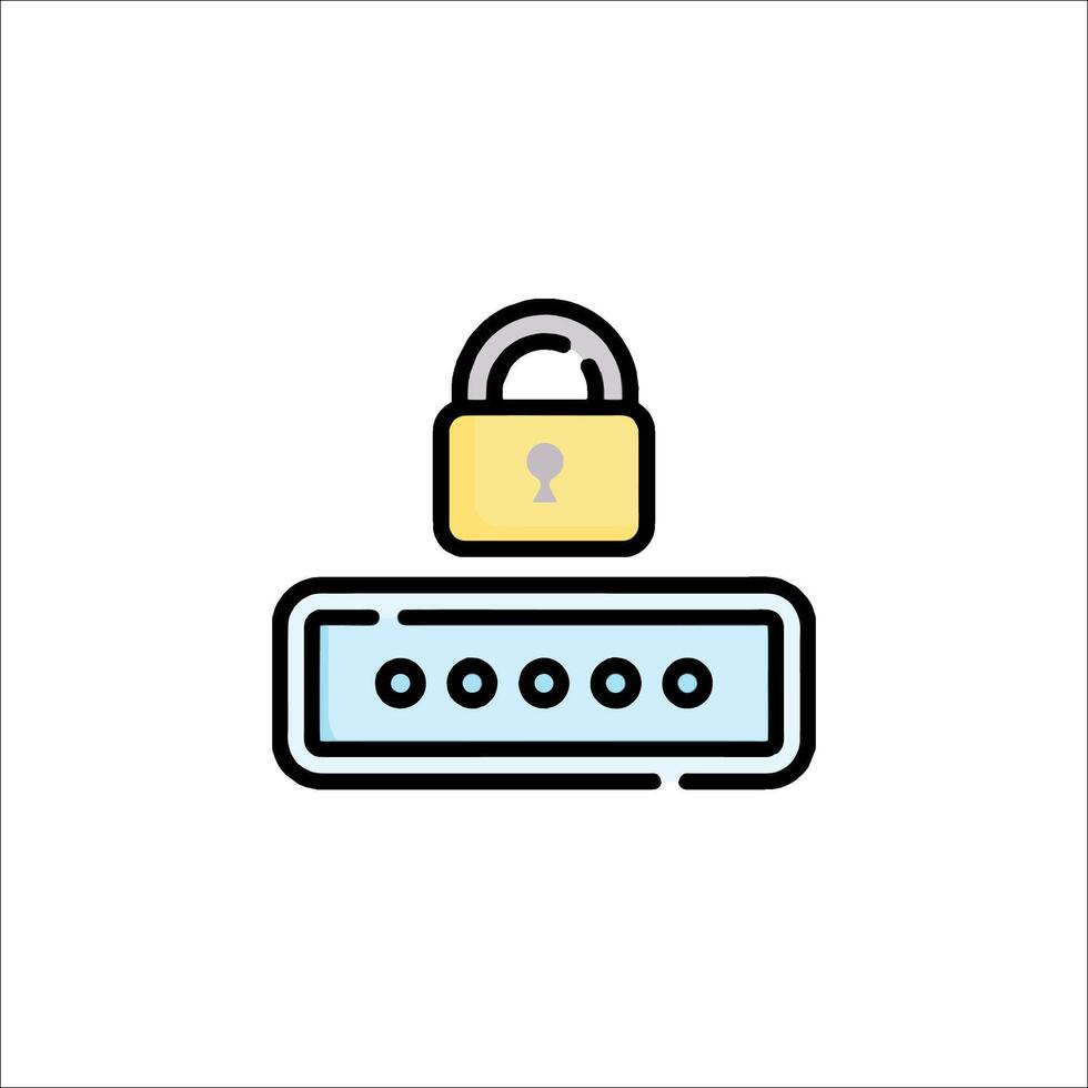 A lock icon with a padlock on top vector