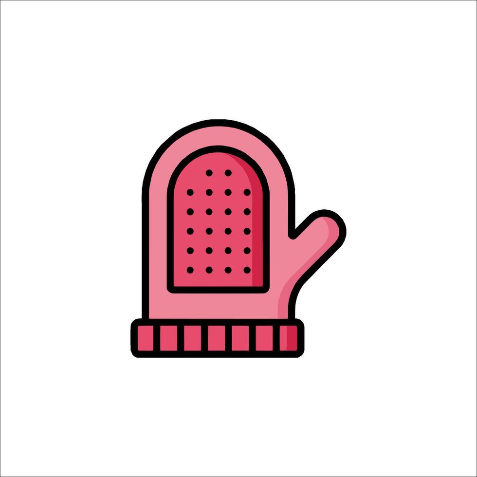 A pink mitten icon on a white background vector