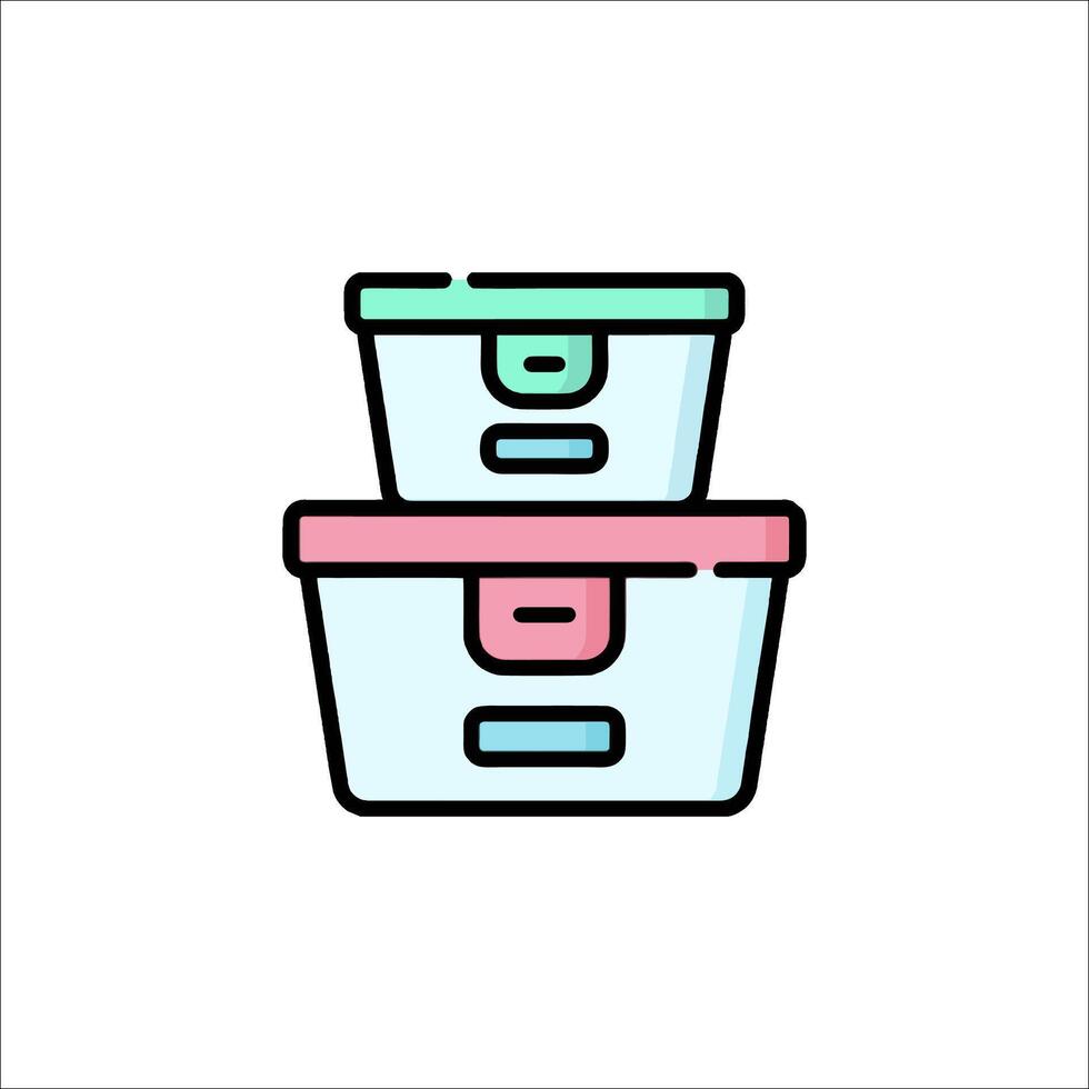 A stack of boxes with a lid on top vector
