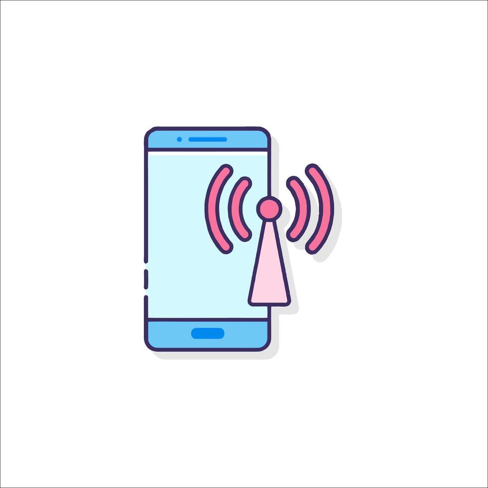 Cell phone with wifi icon illustration vector