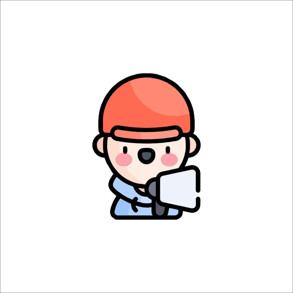 A cartoon character with a megaphone vector