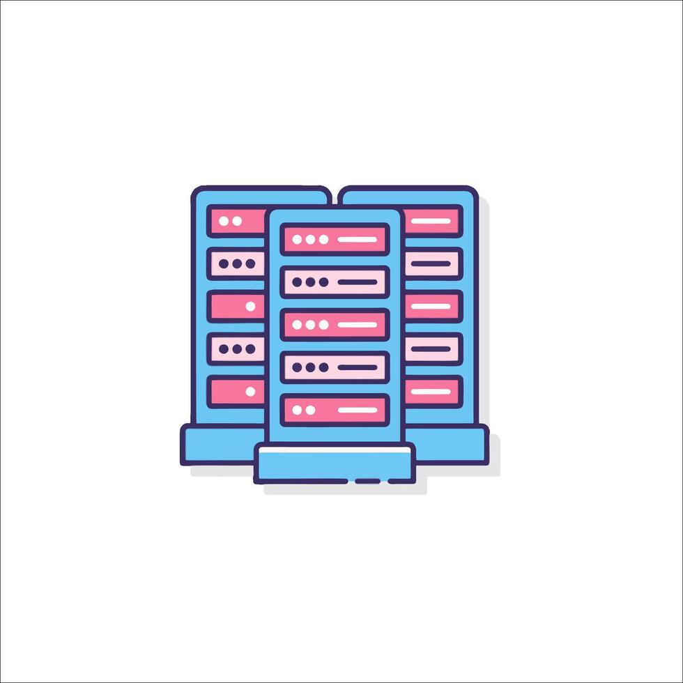 Server rack icon illustration vector