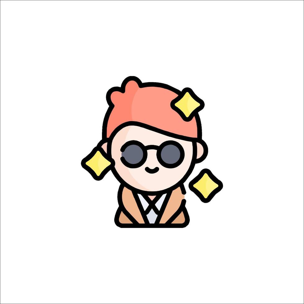 A cartoon character with sunglasses and a hat vector