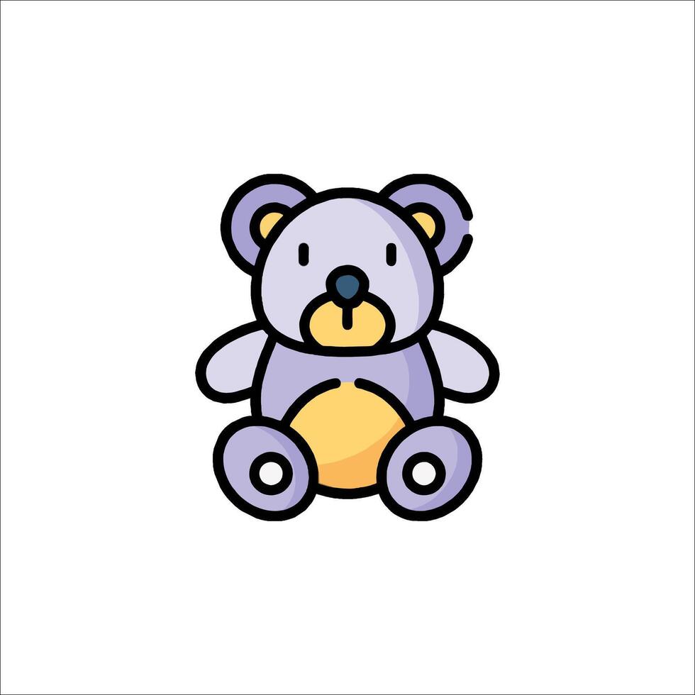 A teddy bear is shown in a simple design vector
