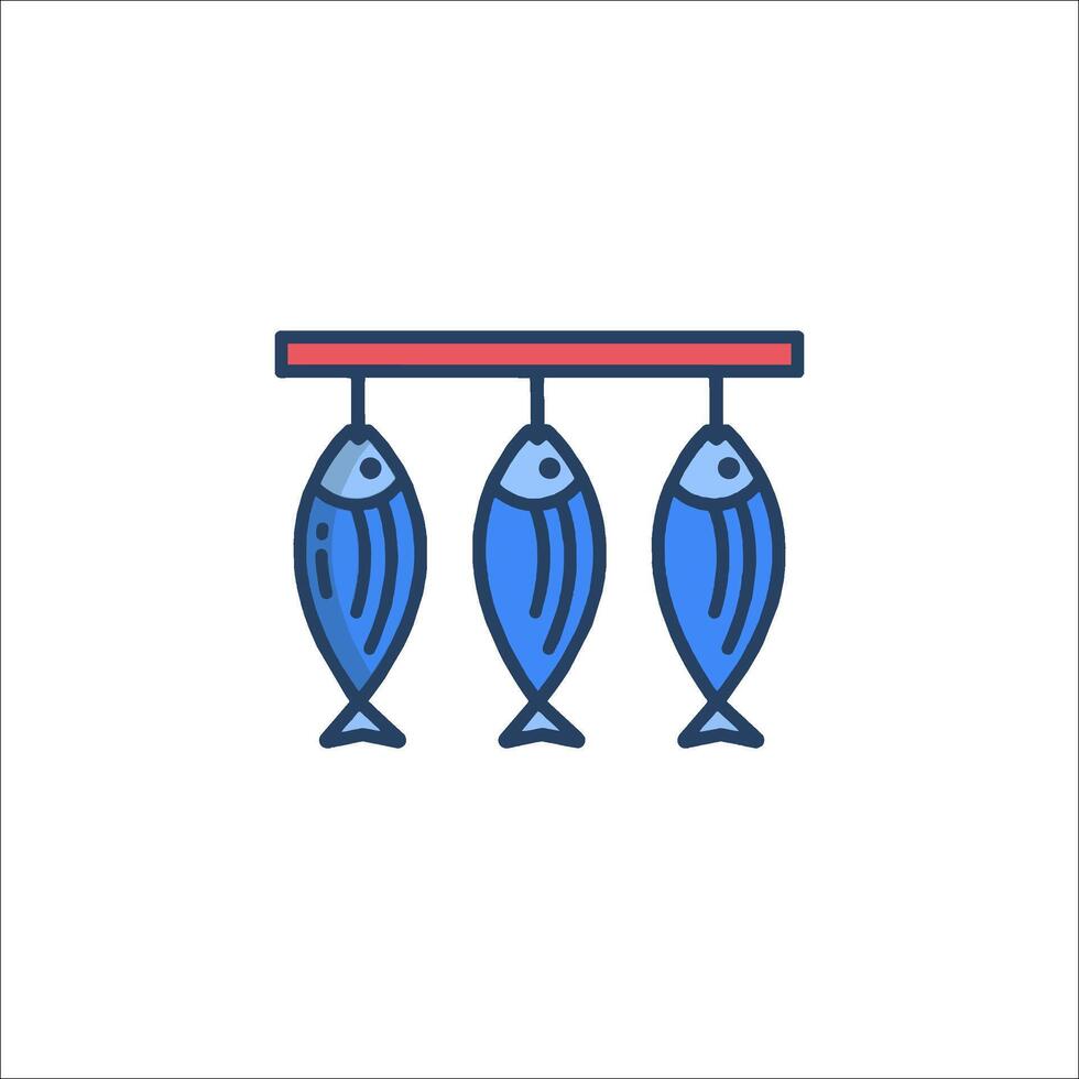Fish on a rack icon illustration vector