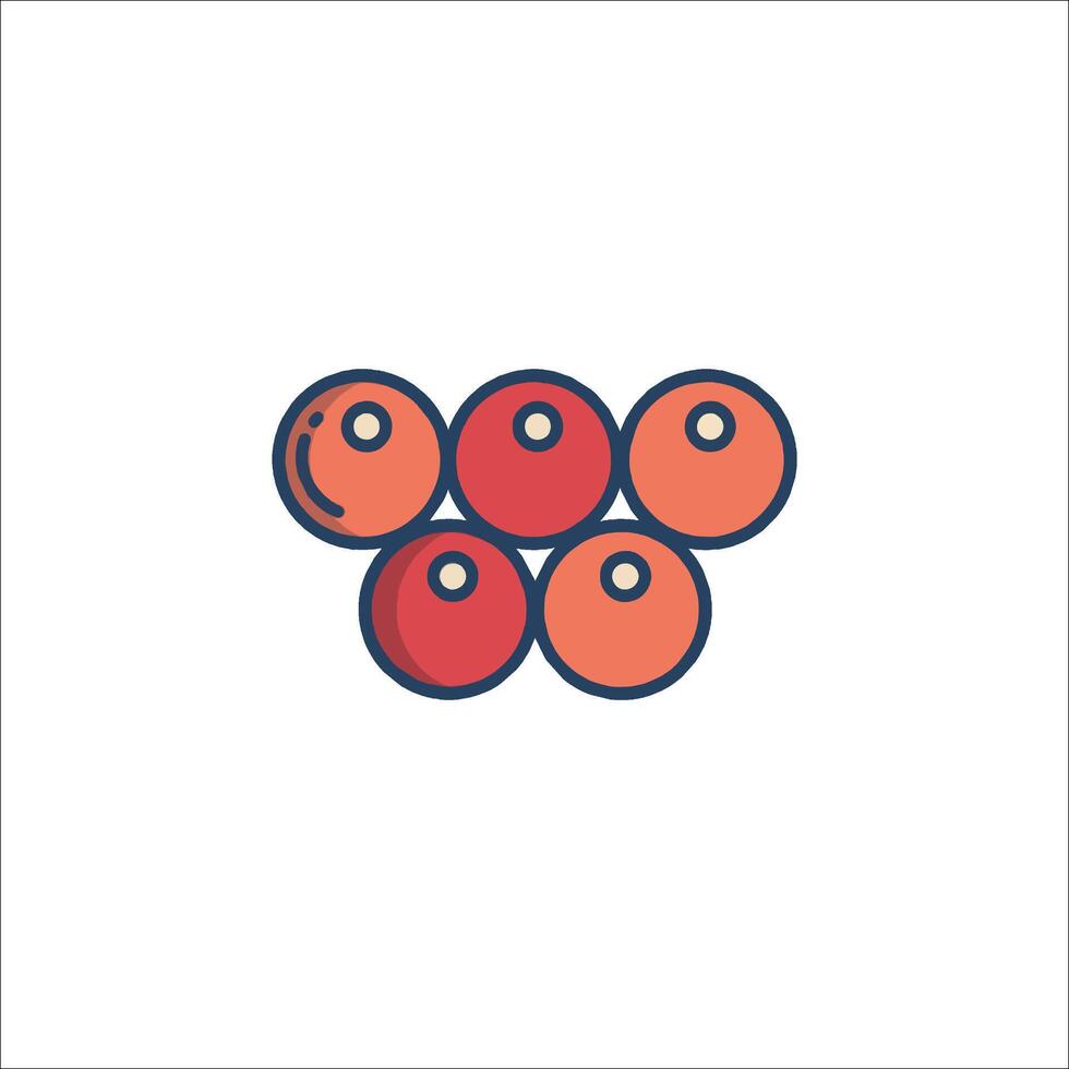 A group of red and orange balls on a white background vector