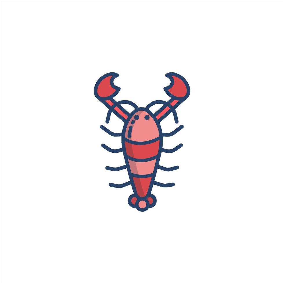 A red lobster icon on a white background vector
