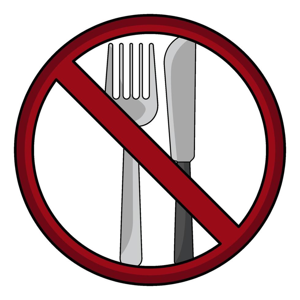 illustration of No Eating Sign vector
