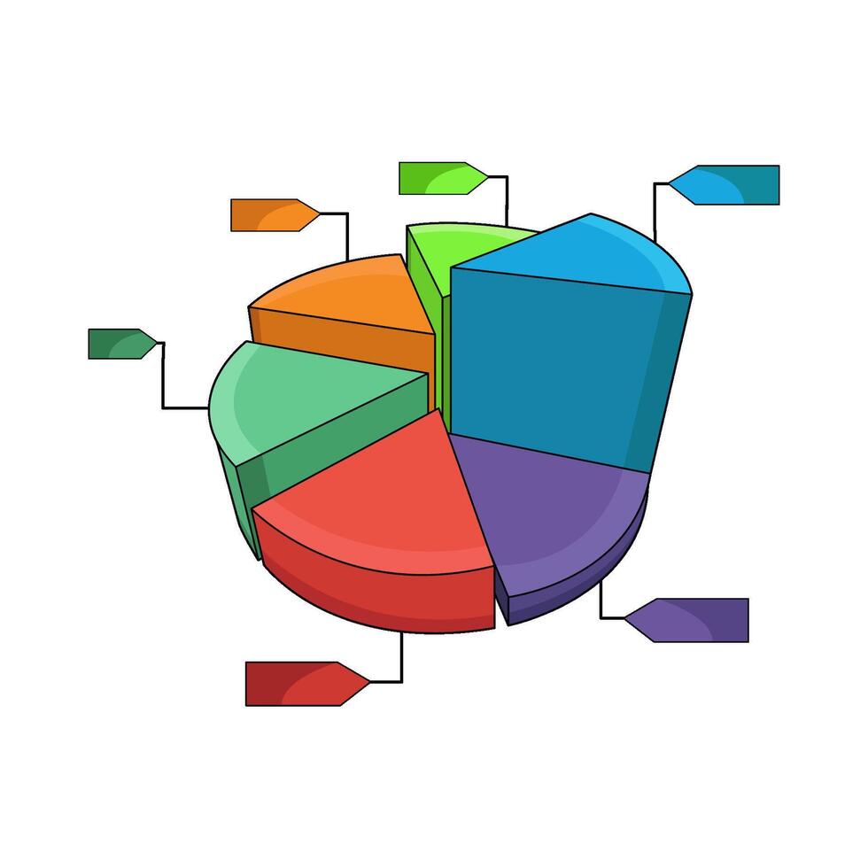 pie chart with data label illustration vector