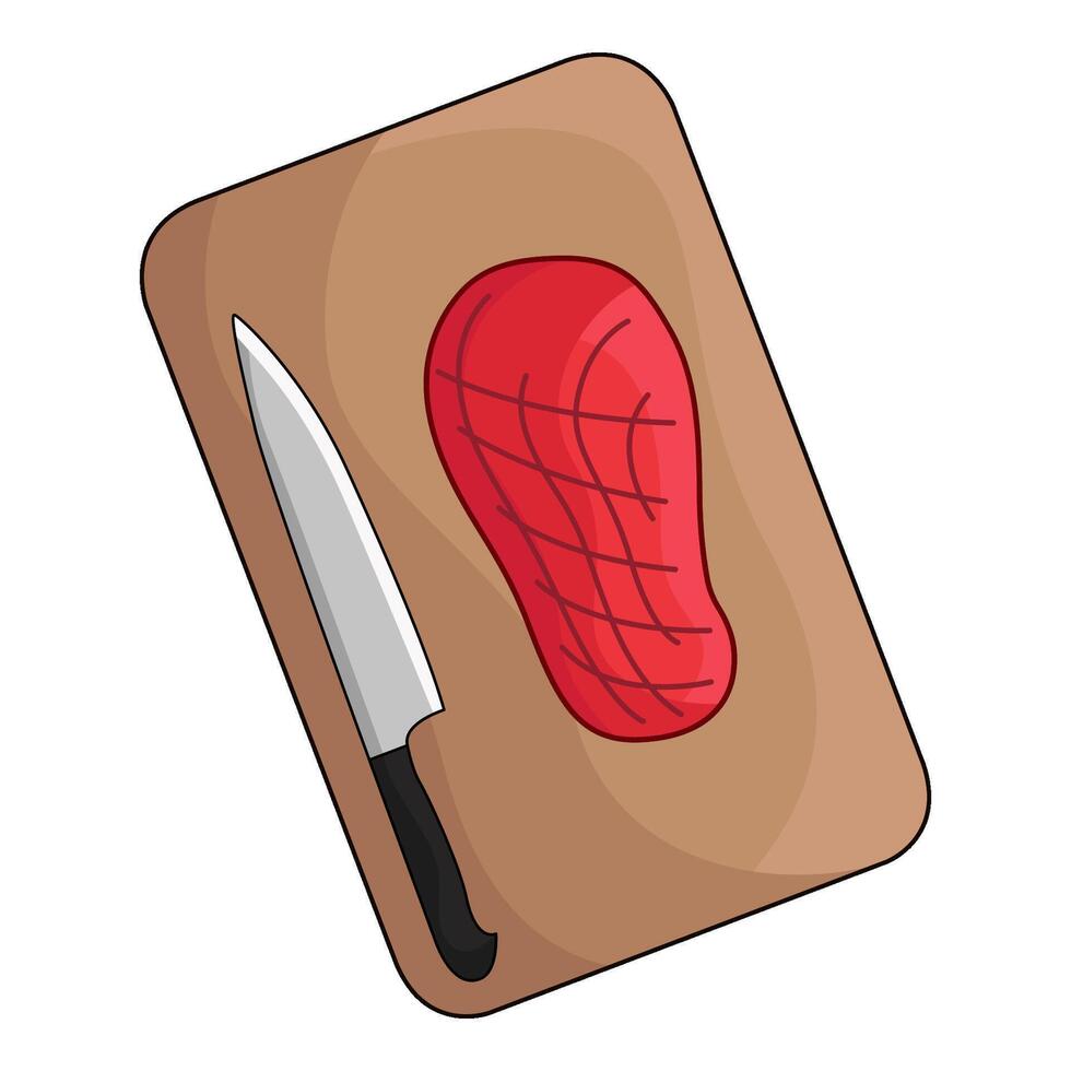 illustration of Cutting Board with knife vector