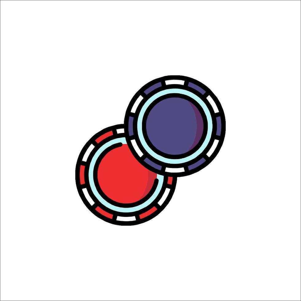 Two poker chips on a white background vector