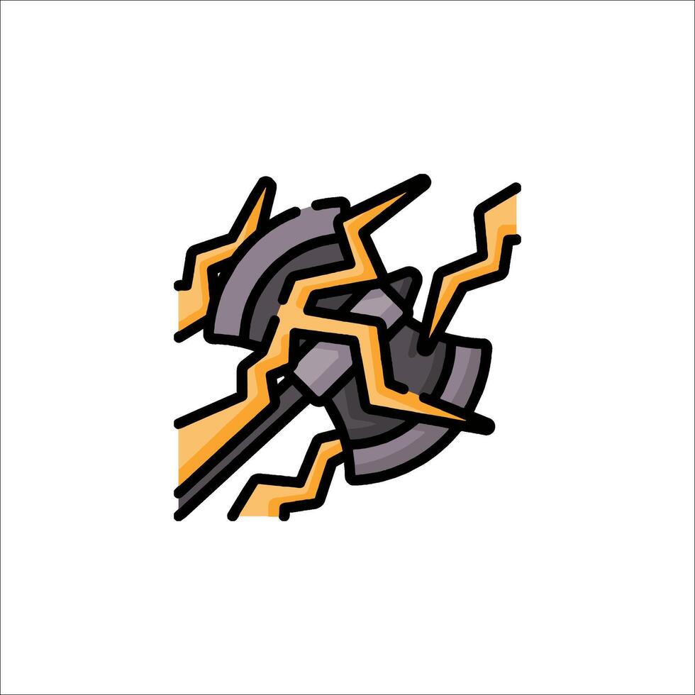 A hammer with lightning bolts on it vector