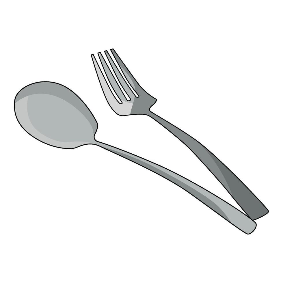 illustration of Spoon and Fork vector