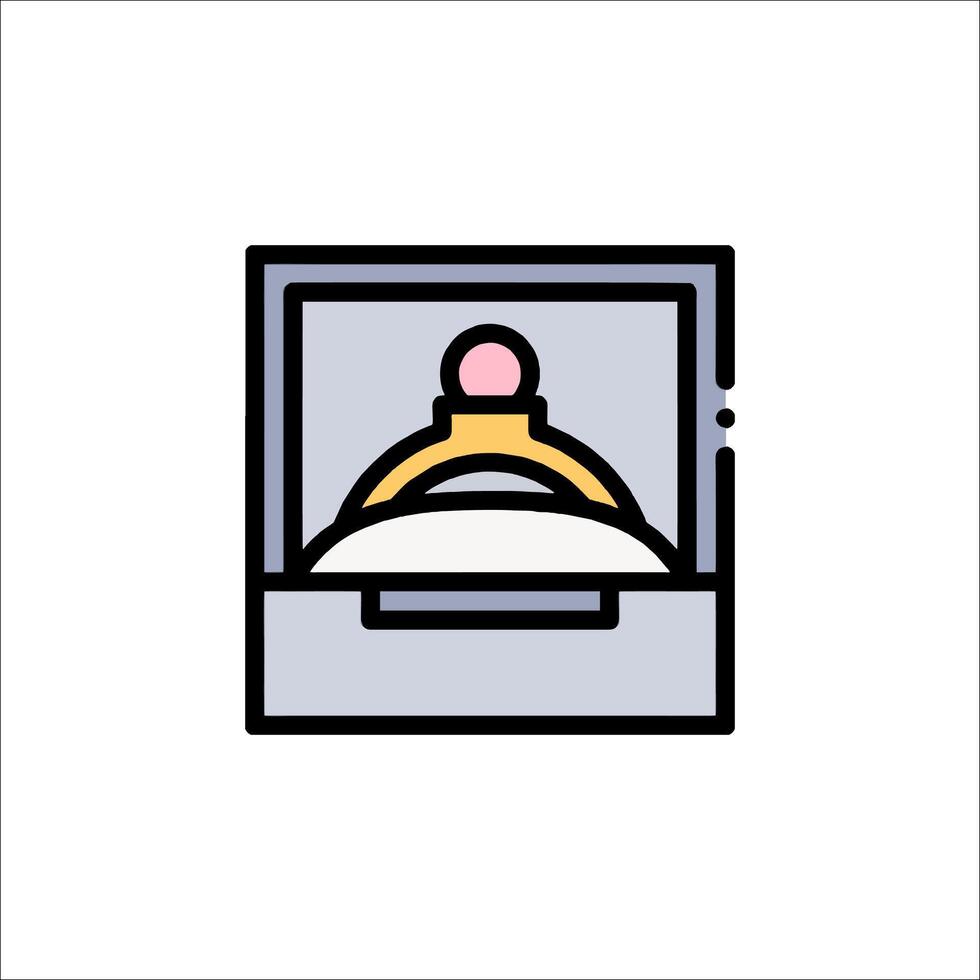 A wedding ring icon in a box vector