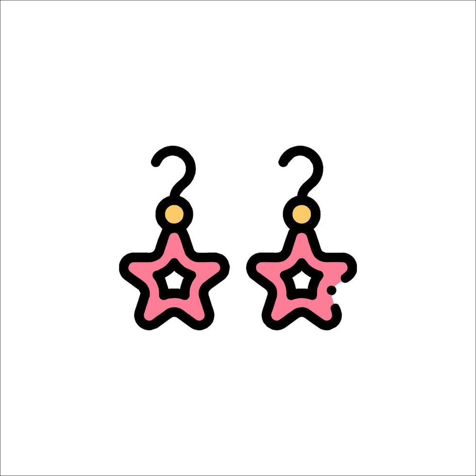 A pair of pink star shaped earrings vector