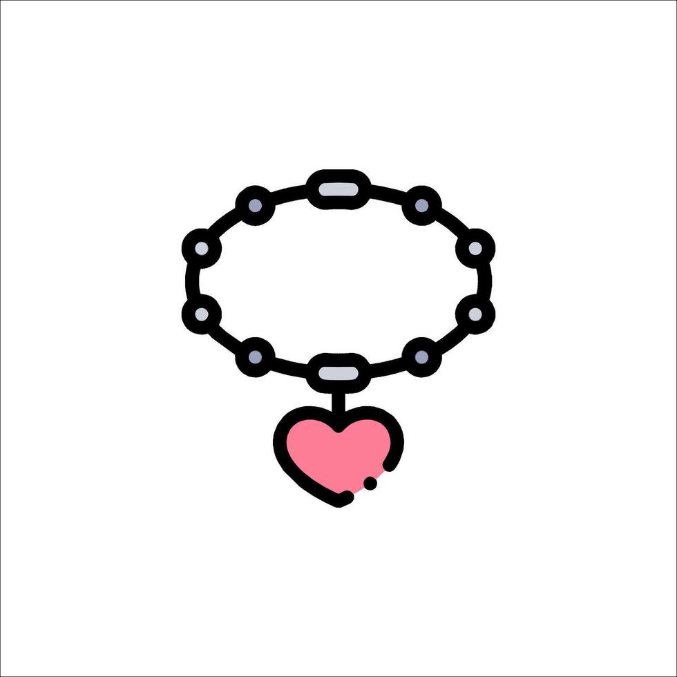 A bracelet with a heart on it vector