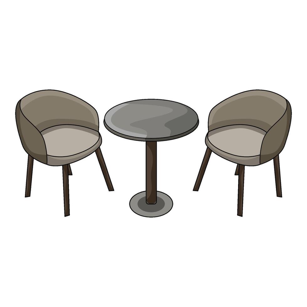illustration of Cafe Table and Chair vector