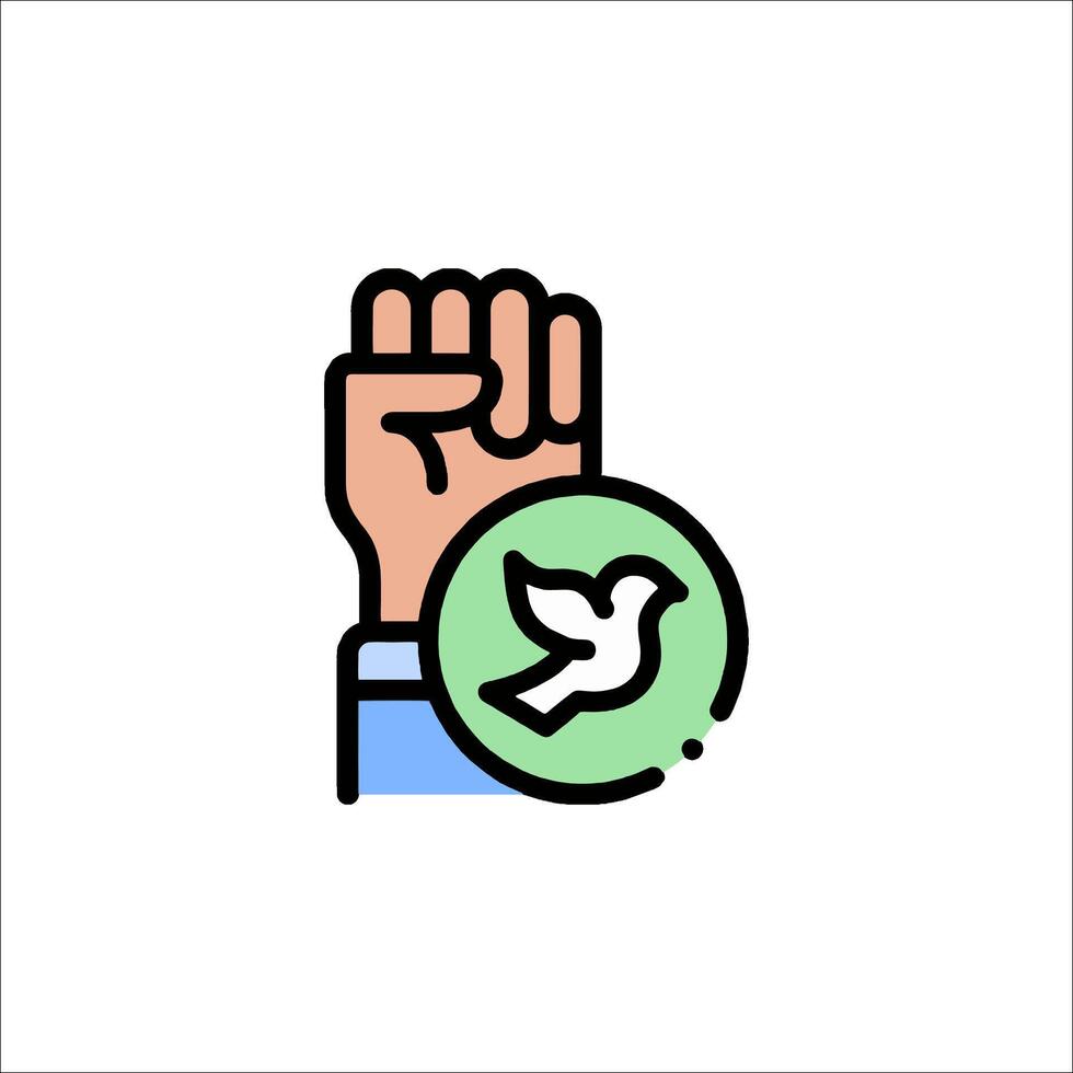 A hand holding a fist with a dove on it vector