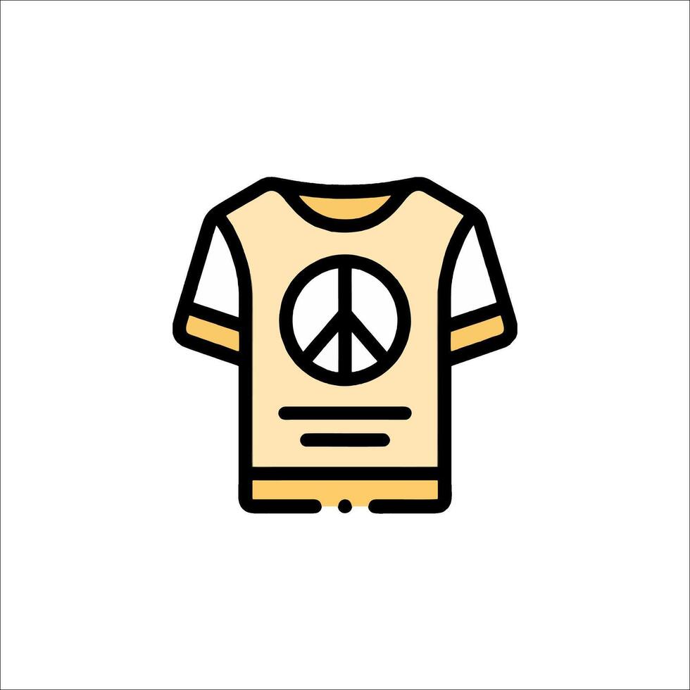 A t - shirt with a peace symbol on it vector