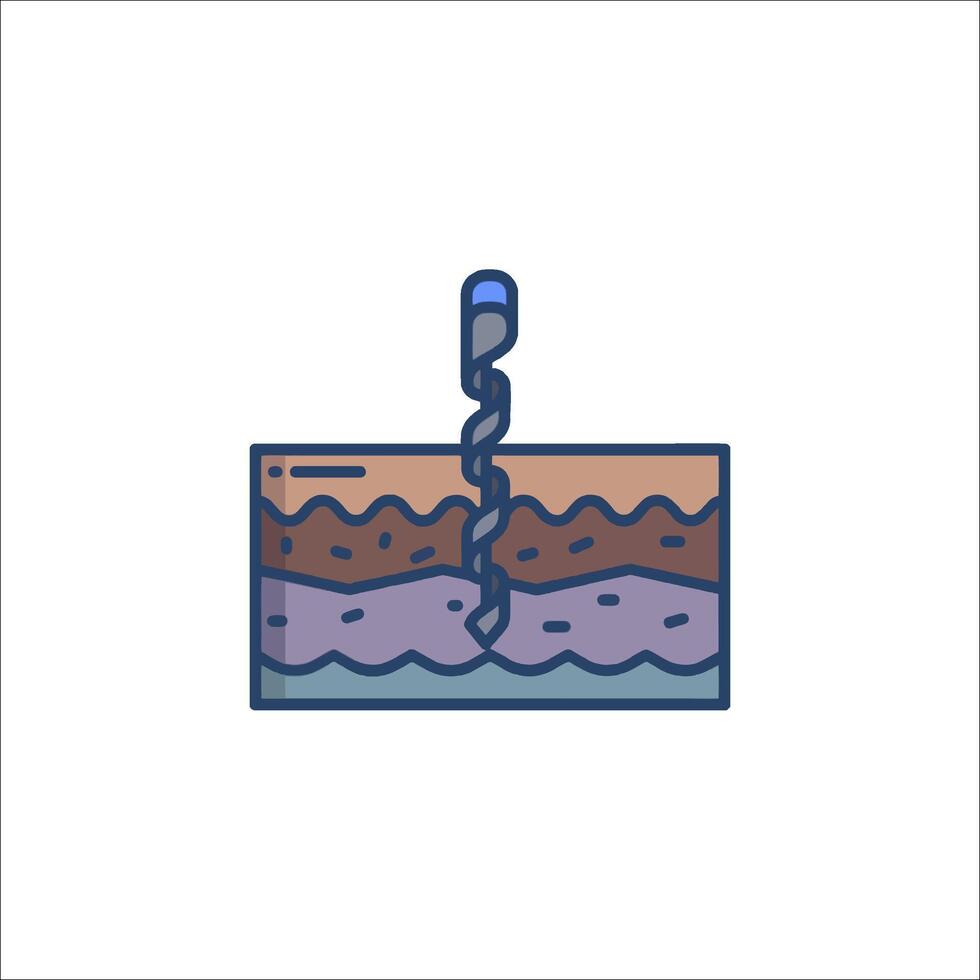A line drawing of a piece of soil with a hole in it vector
