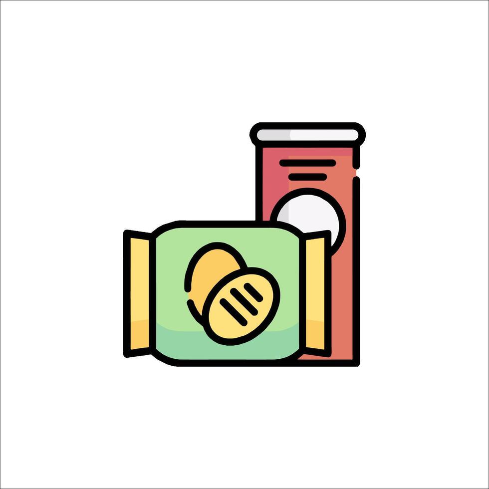A can of soda and a bag of chips vector