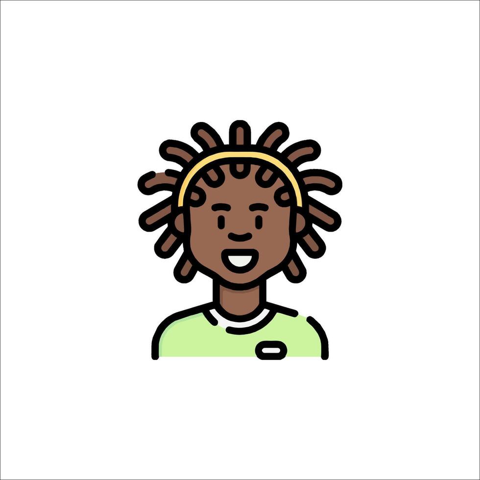 A cartoon girl with dreadlocks vector