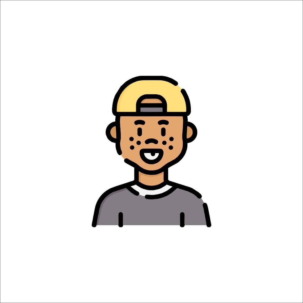 A man in a cap with a smile on his face vector