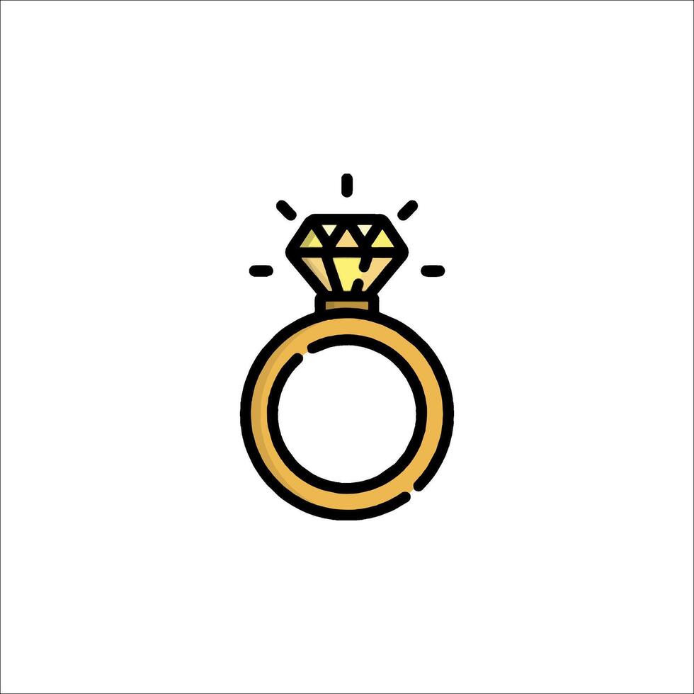 An illustration of a diamond ring vector