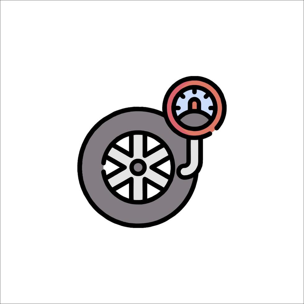 A tire with a gauge on it vector