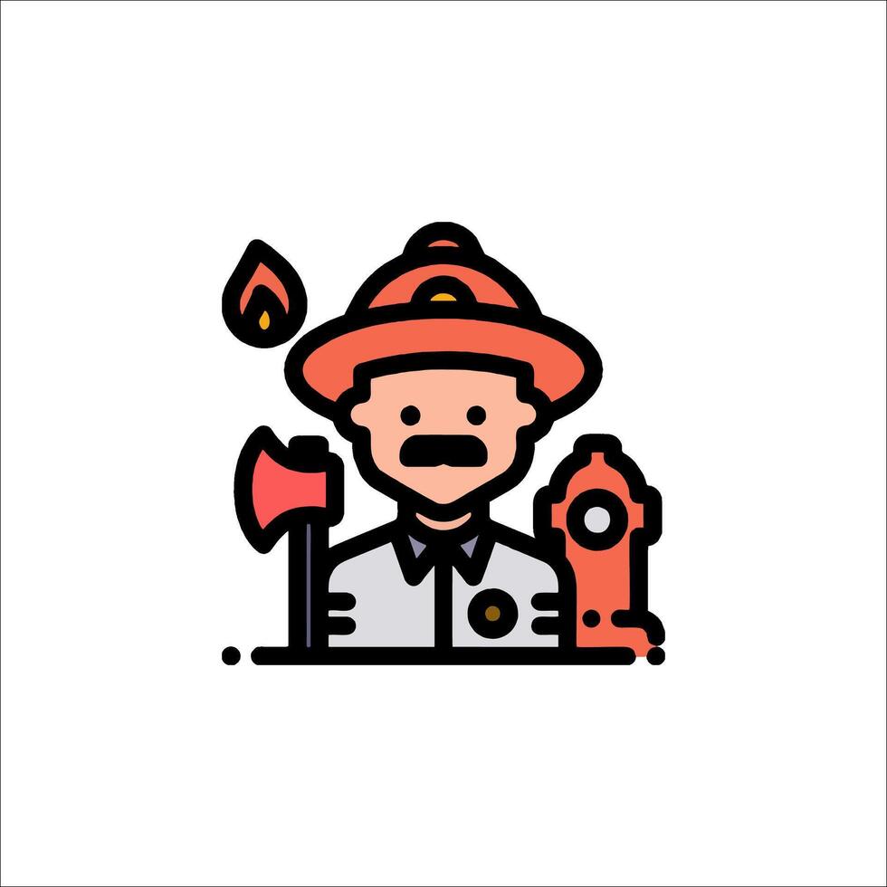 Fireman icon illustration vector