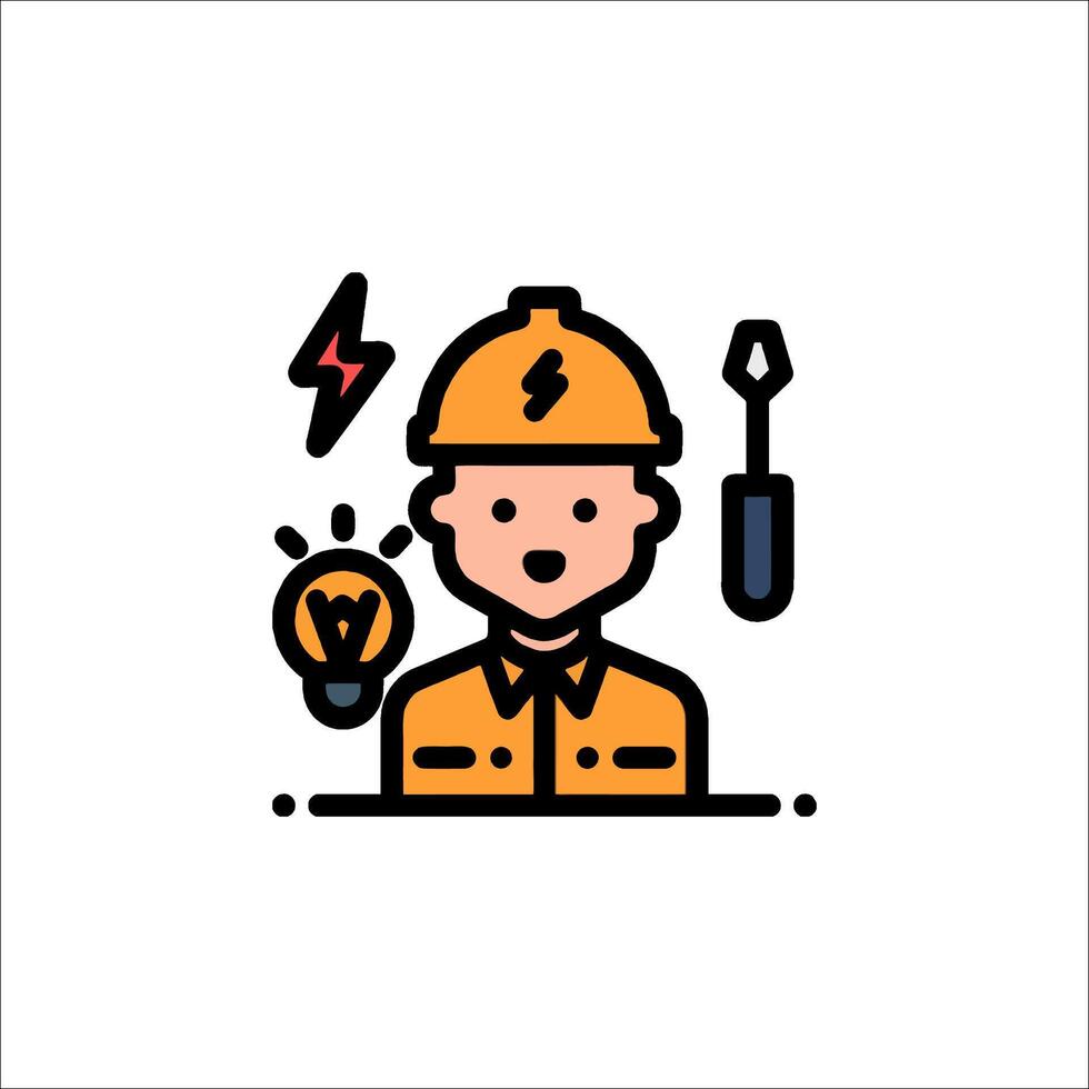 Electrician icon, illustration vector