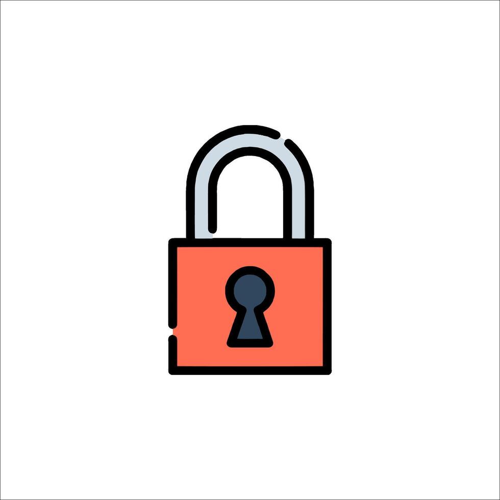 A lock icon with a keyhole vector