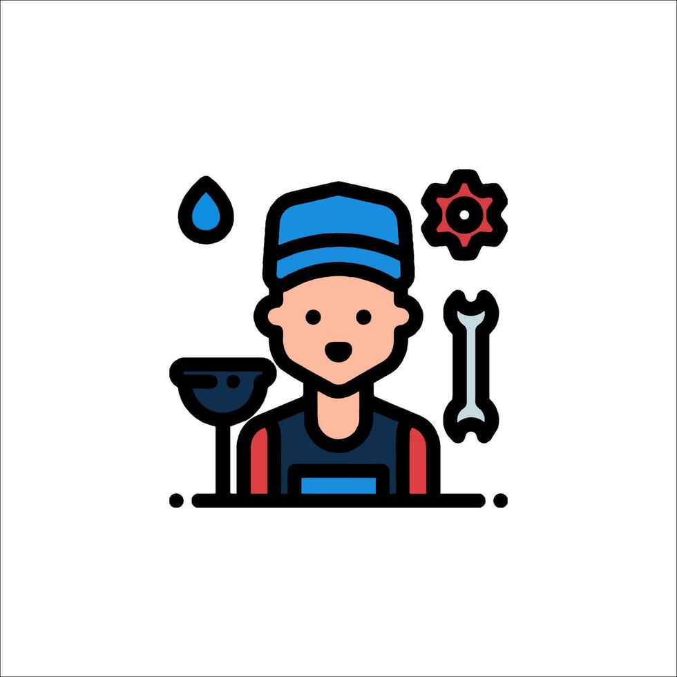 A man with a wrench and a wrench icon vector