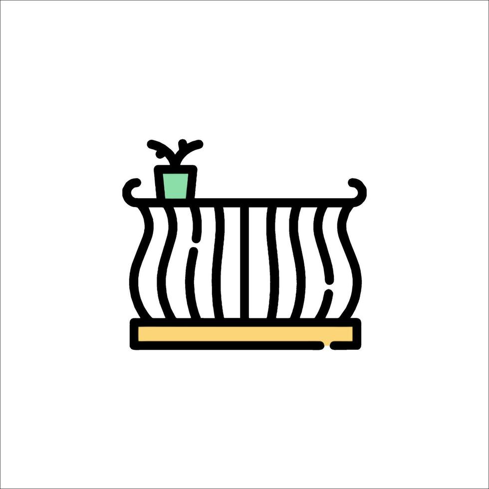 A potted plant on a balcony icon vector