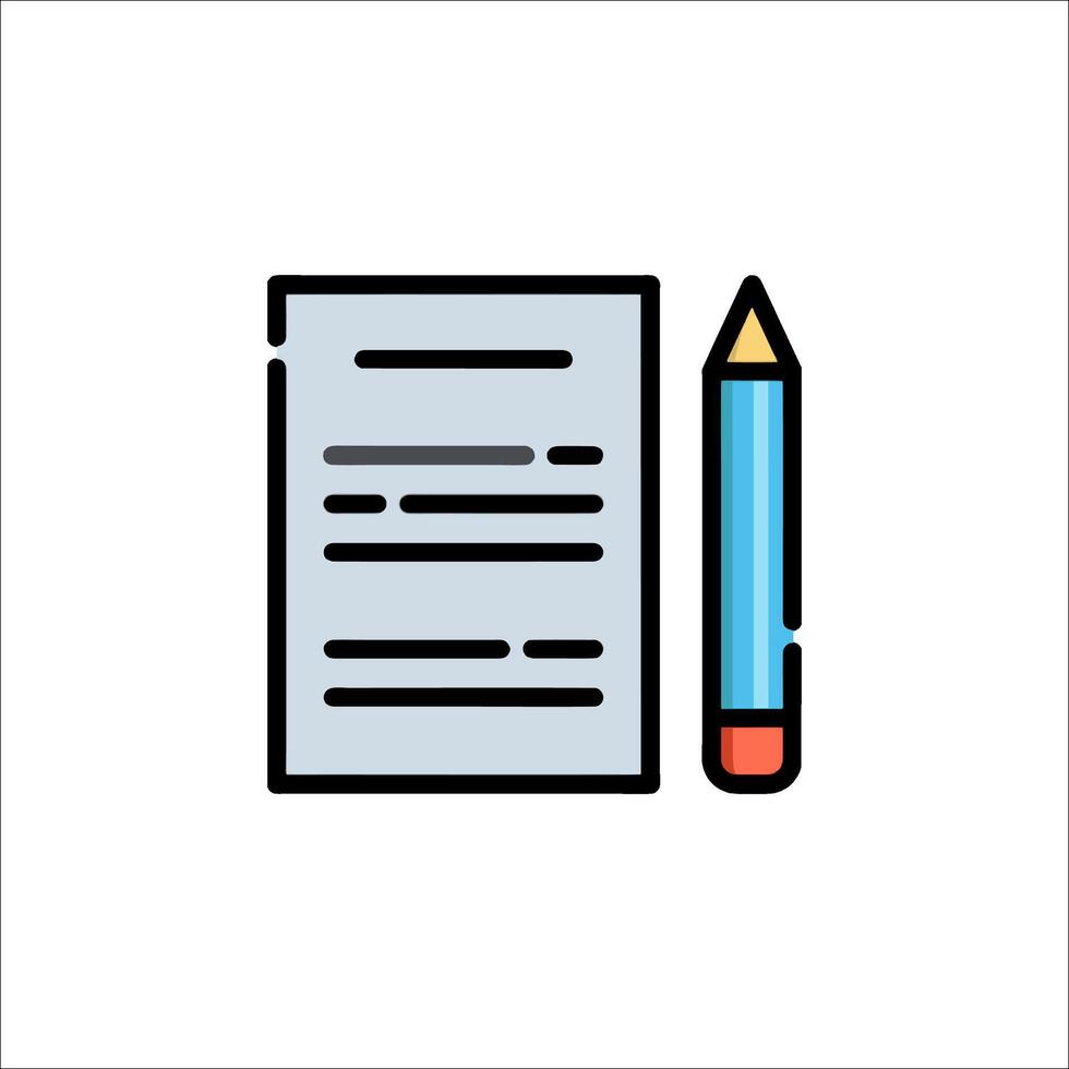 A pencil and paper icon on a white background vector