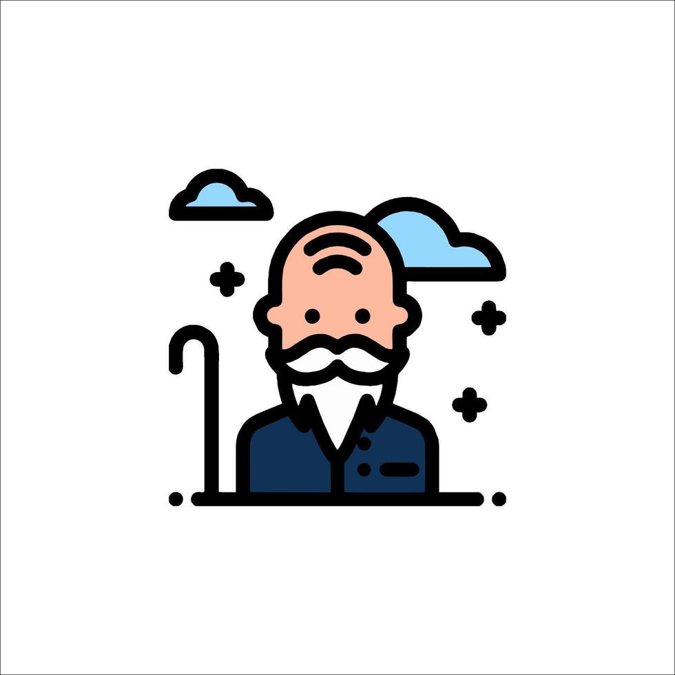 An old man with a beard and mustache vector