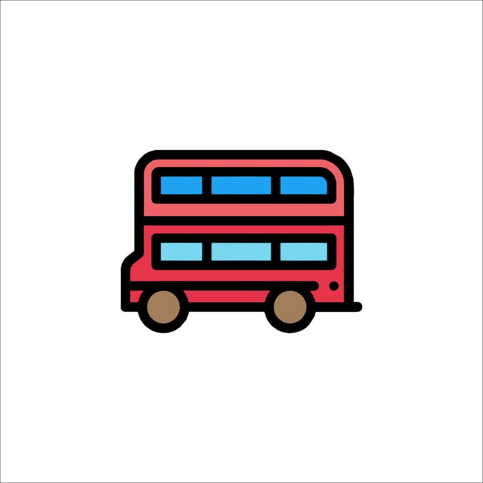 A red double decker bus icon on a white background vector