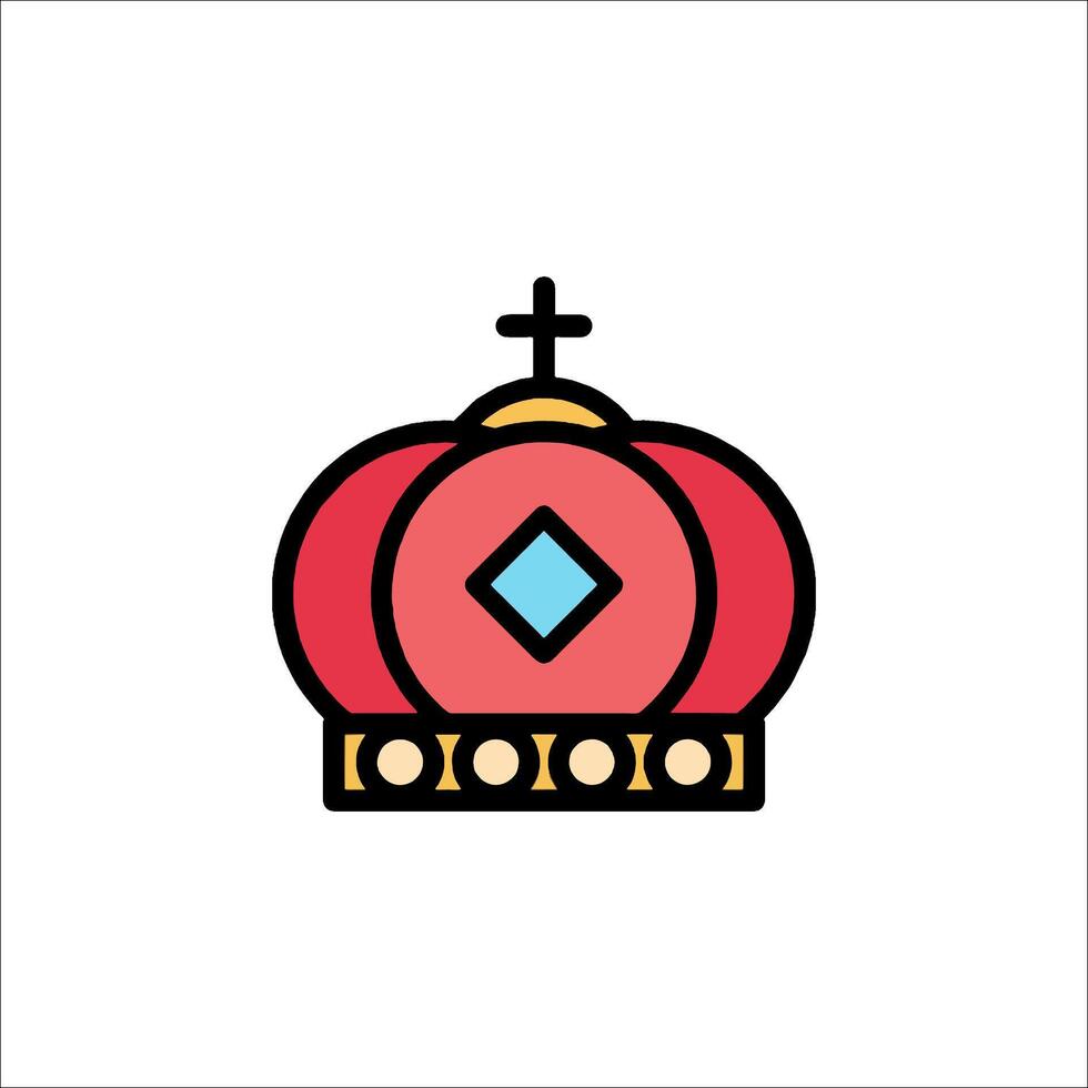 A red crown icon on a white background vector