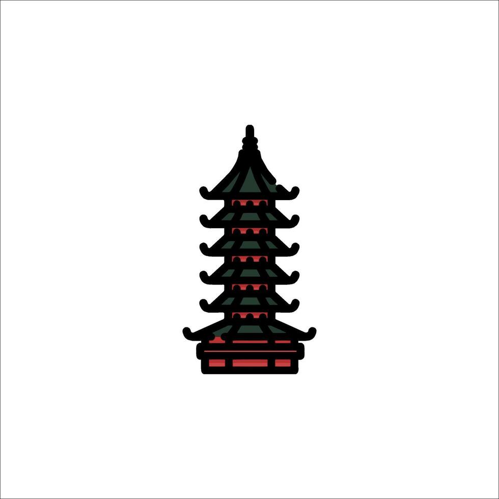 A chinese pagoda icon on a white background vector