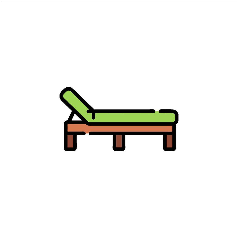 A green and brown bed on a white background vector