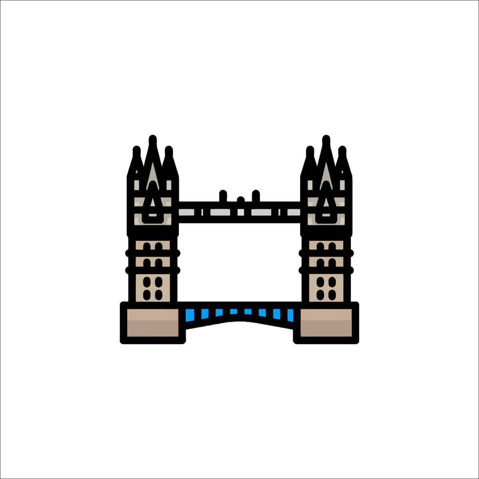 Tower bridge icon illustration vector