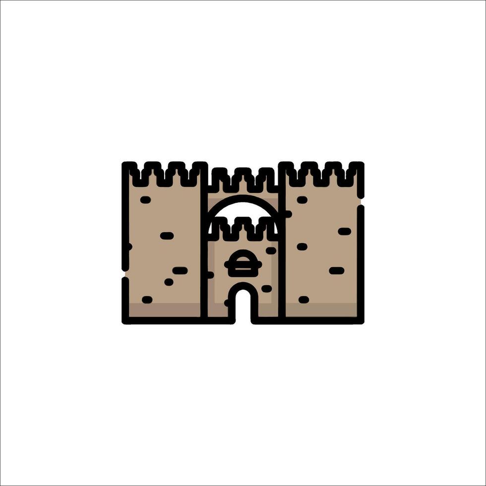 An icon of a castle with a gate vector