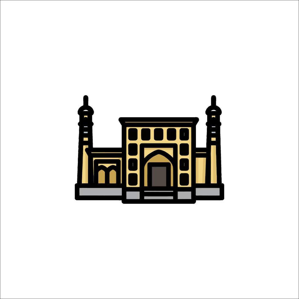 A mosque icon in a flat style vector