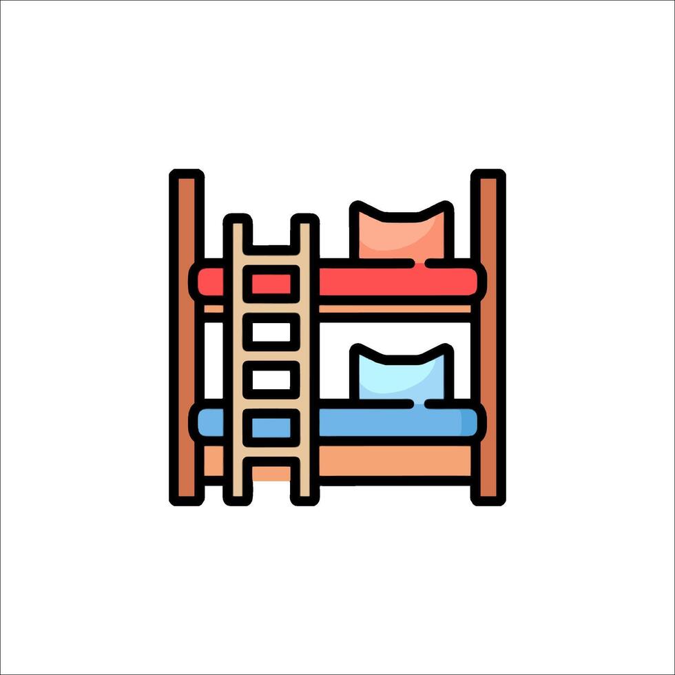 Bunk bed icon illustration vector
