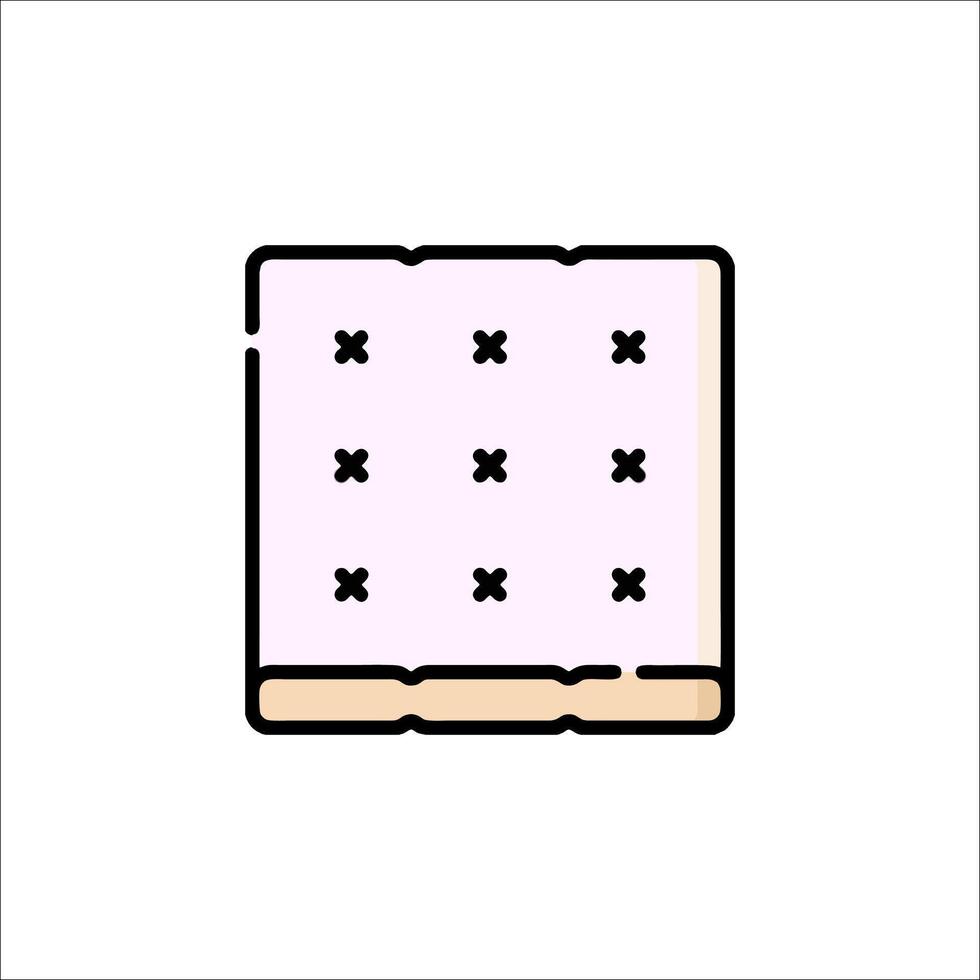 A square of white fabric with a cross pattern vector