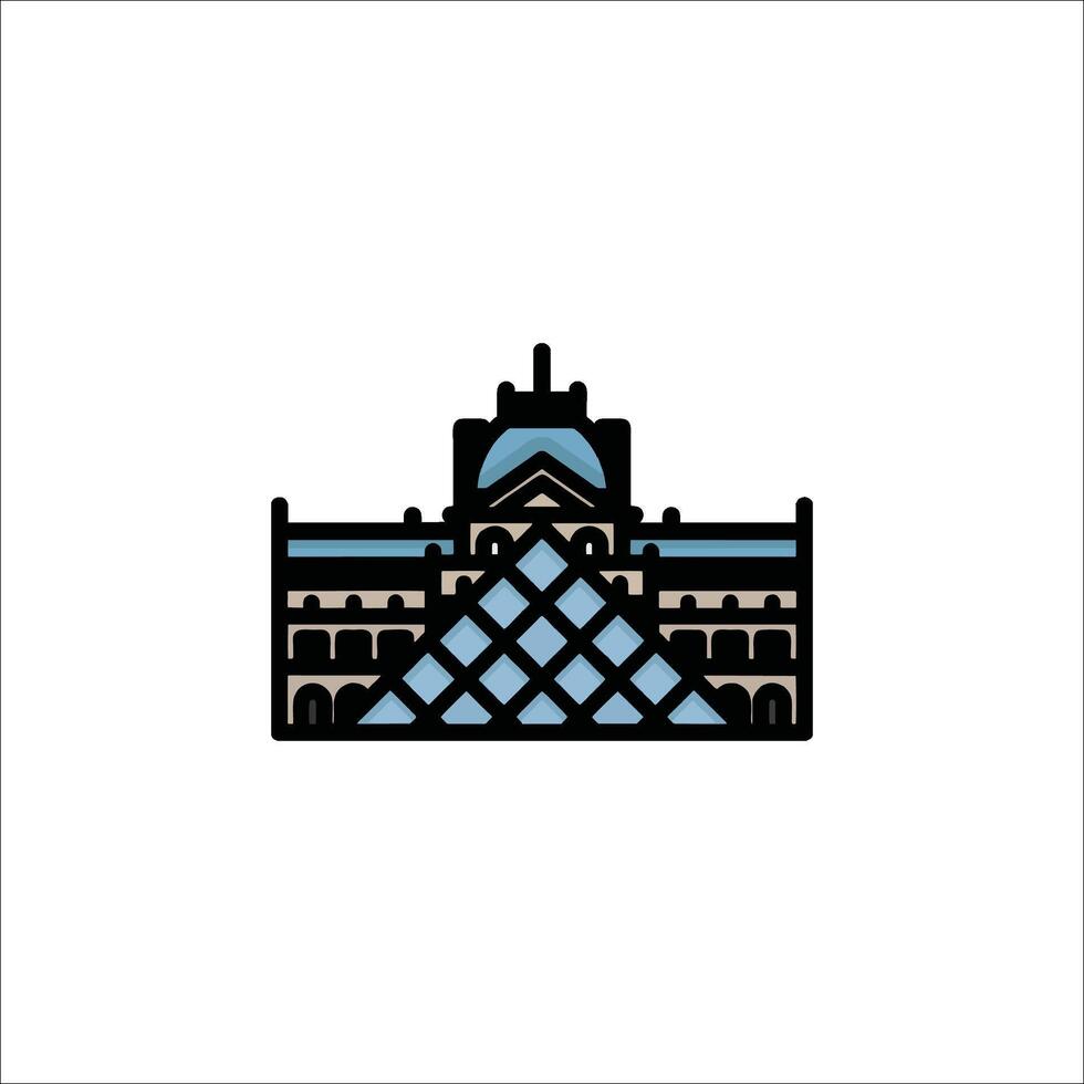 The louvre logo is shown in black and blue vector