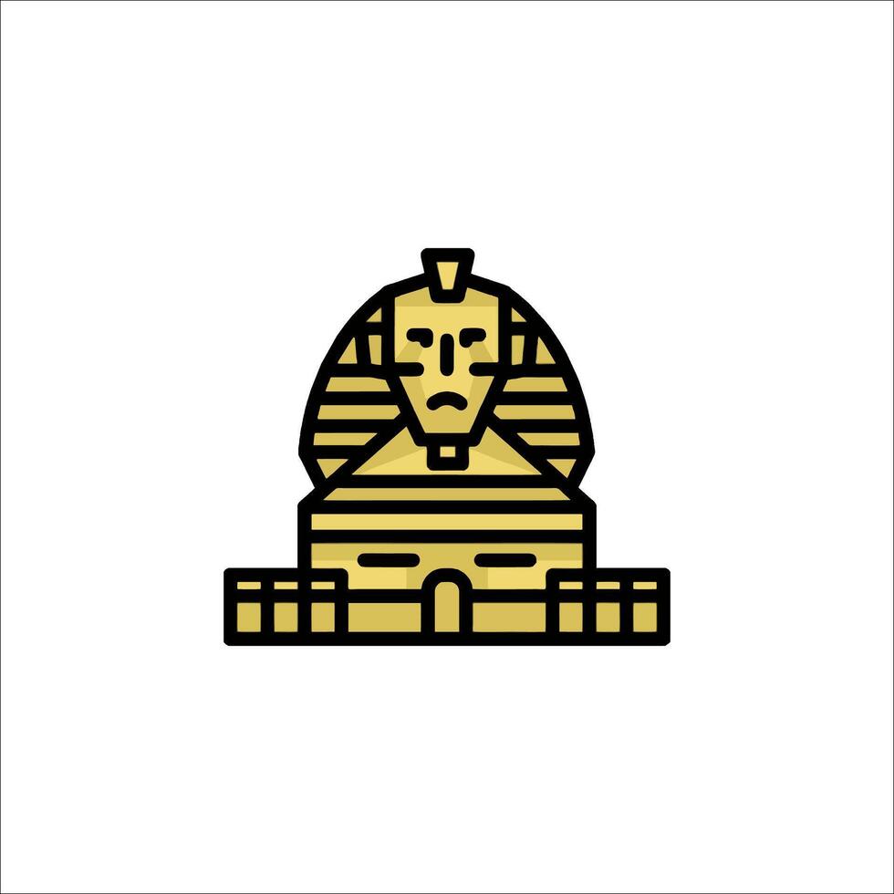 The sphinx is shown in a gold color vector