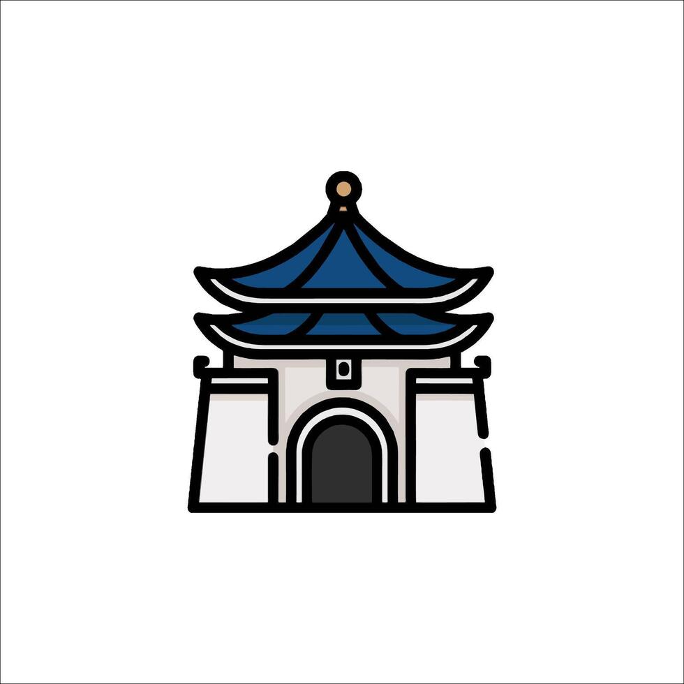 Chinese pagoda icon illustration vector