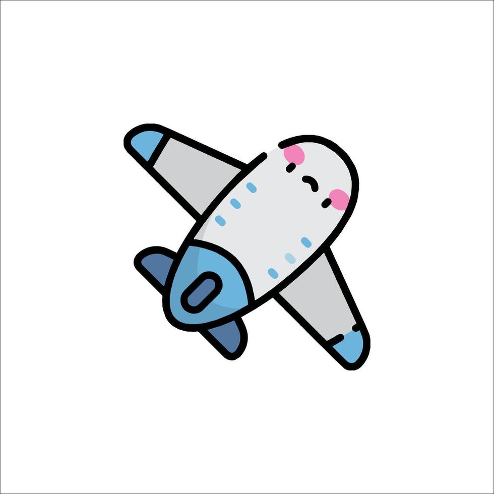 A cartoon airplane with a smiley face on it vector